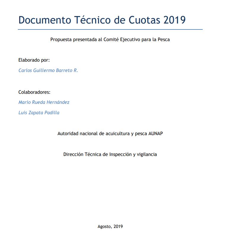Documento Tecnico de Cuotas 2019